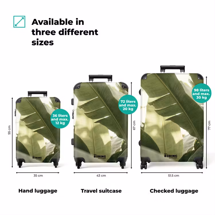 Suitcase - Nature - Leaves - Green - Tropical - Detail — 3