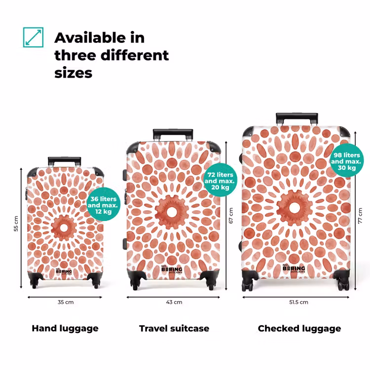 Suitcase - Pattern - Circles - Abstract - Modern - Red — 1