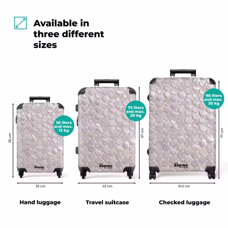 Suitcase - Pattern - Circles - Abstract - Modern - White — 1