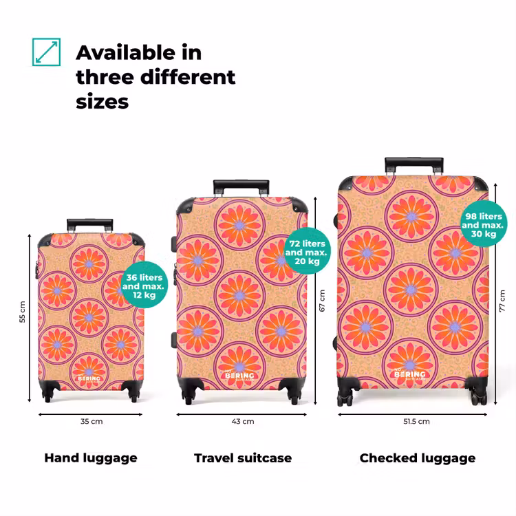 Suitcase - Pattern - Flowers - Decorative - Colorful - Modern — 1