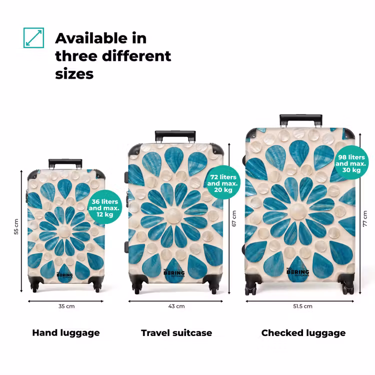 Suitcase - Pattern - Mosaic - Shells - Abstract - Turquoise — 1