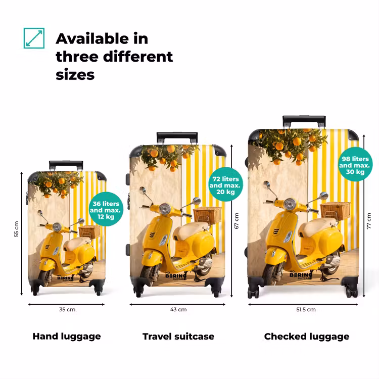 Suitcase - Scooter - Nature - Summer - Yellow - Mediterranean — 1