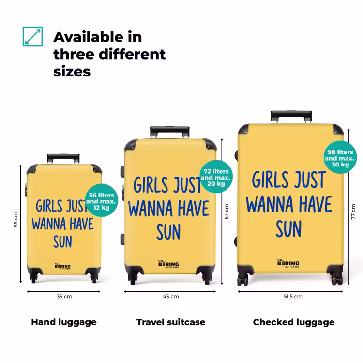 Suitcase - Text - Sun - Summer - Modern - Yellow — 1