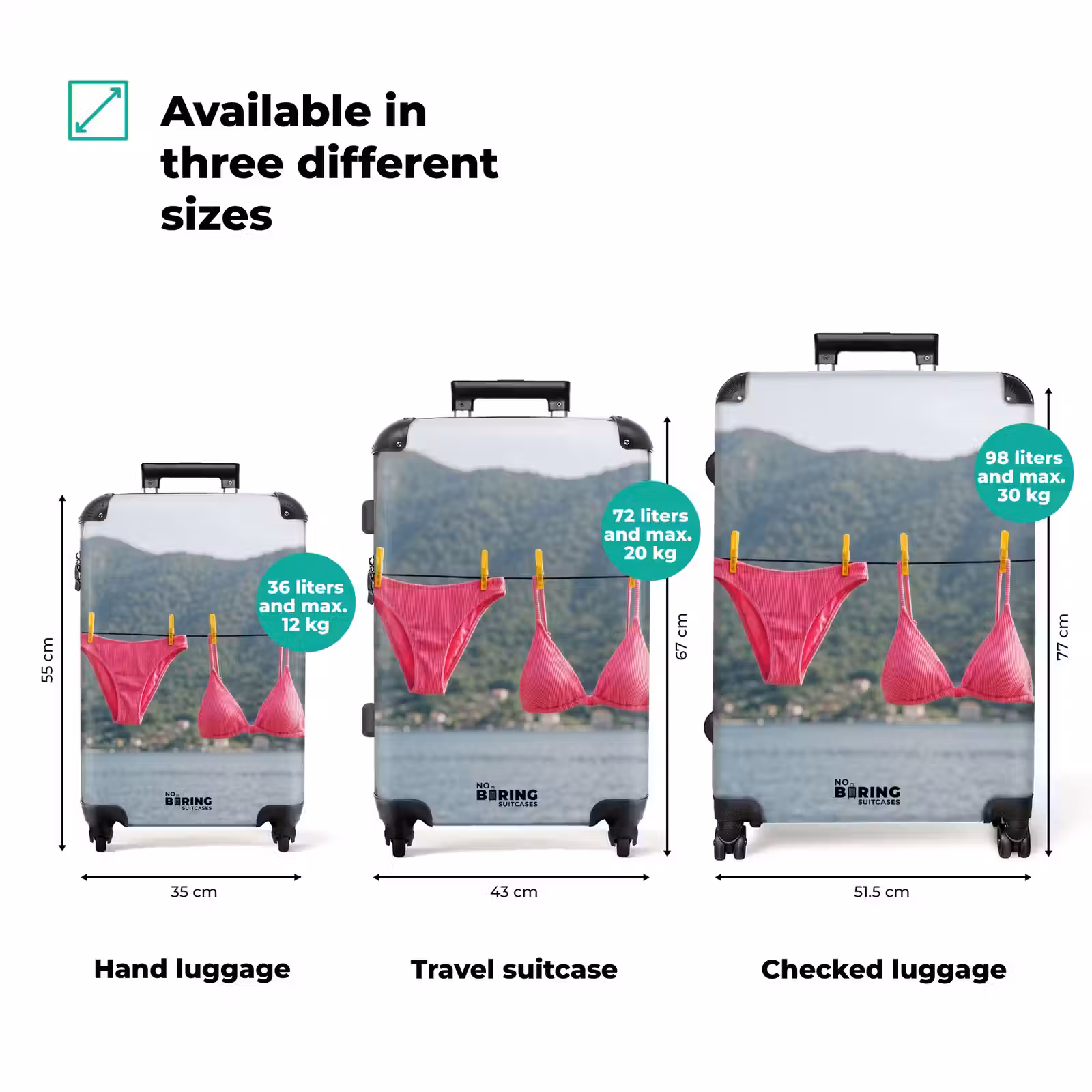 Suitcase - Clothing - Swimwear - Clothesline - Summer - Pink — 1