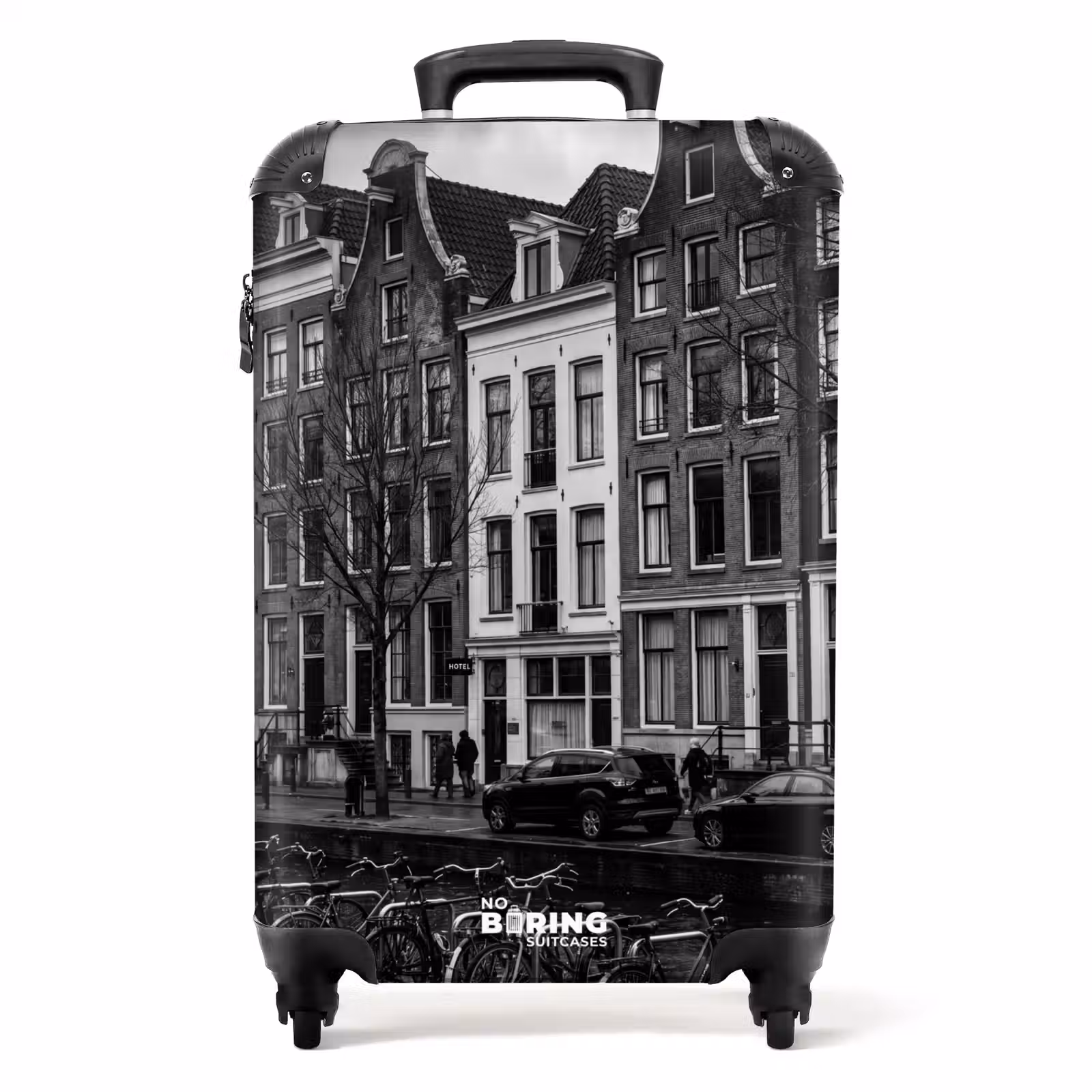 Suitcase - House - Canal - Amsterdam - Architecture - Black and White — 1