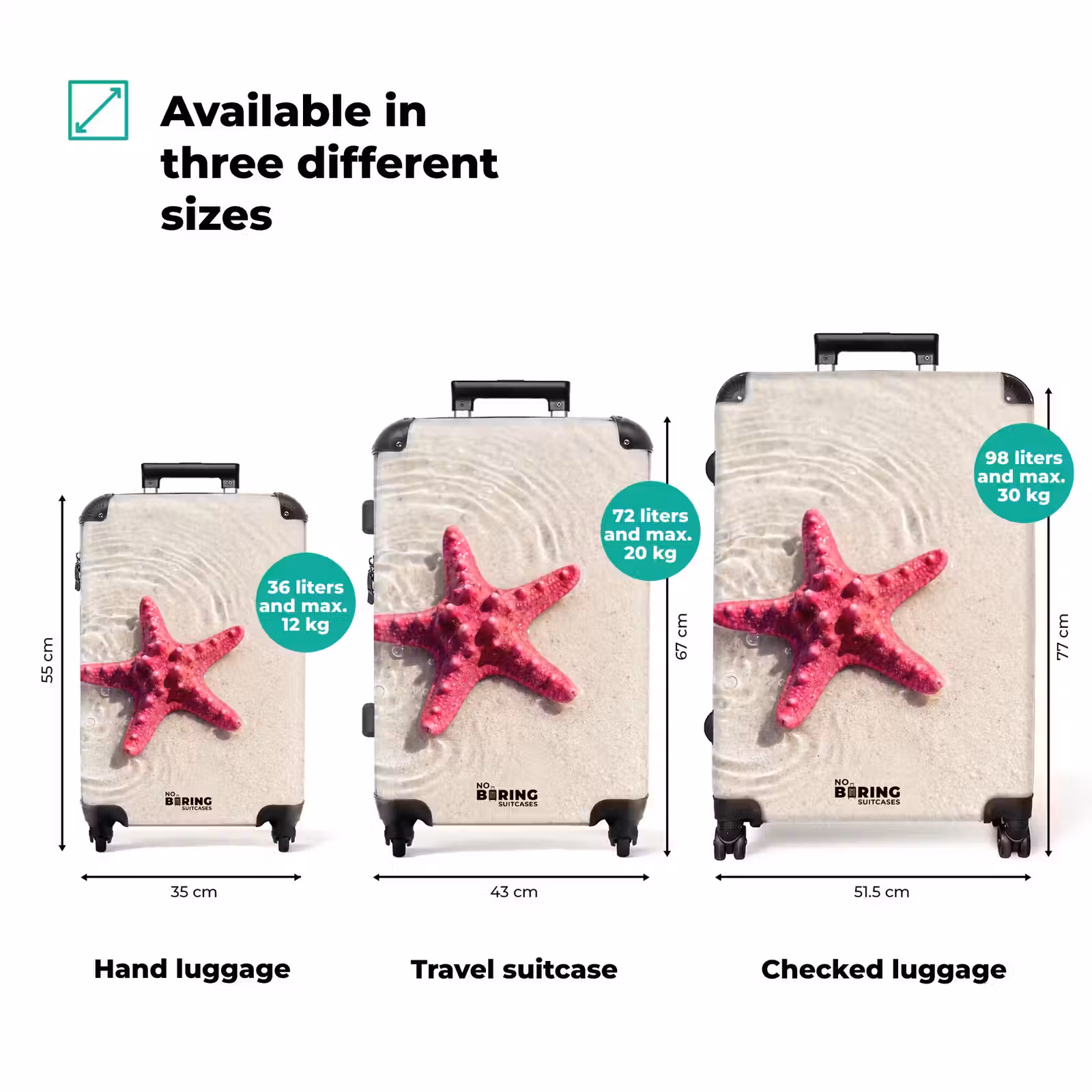 Suitcase - Marine Life - Starfish - Beach - Pink - Water — 1
