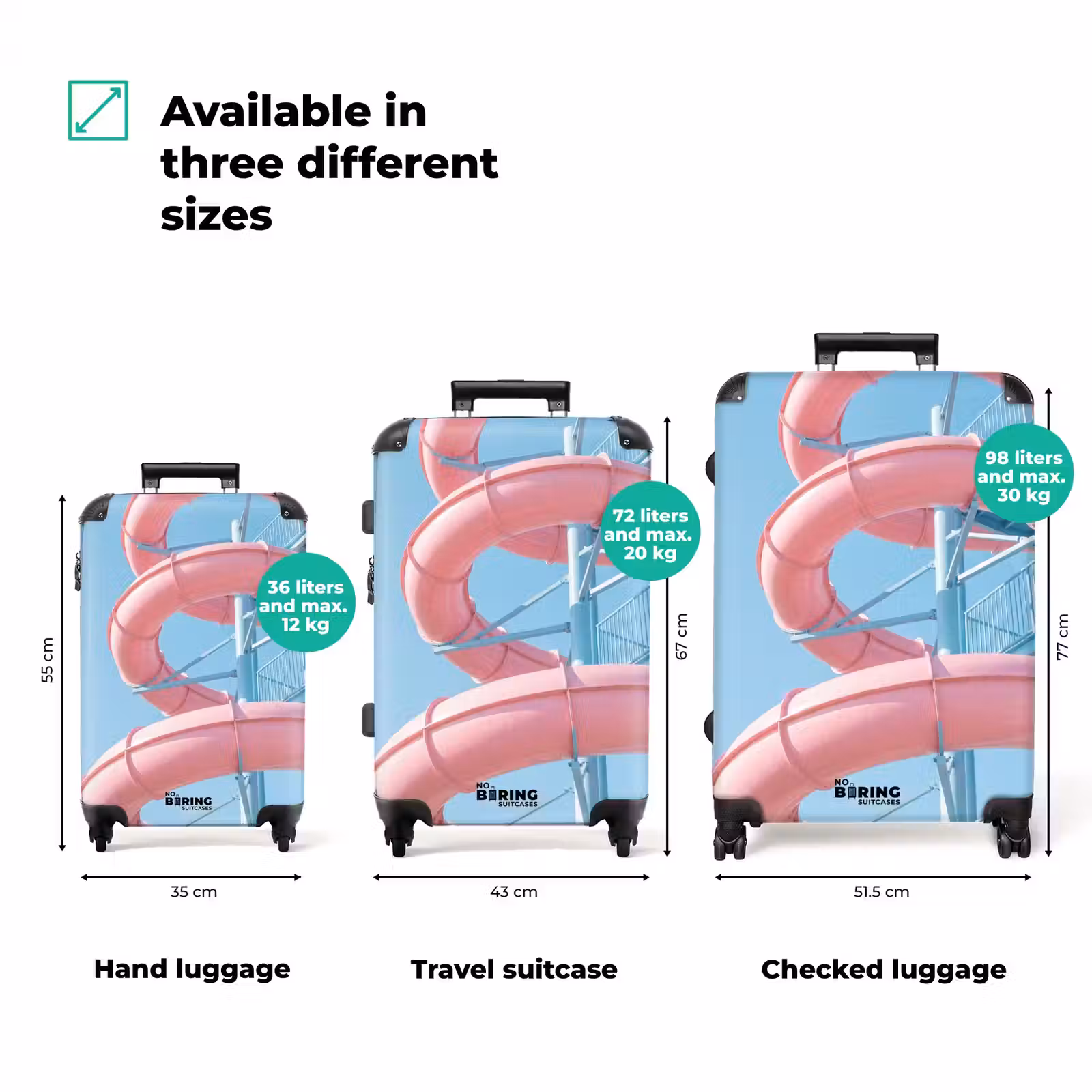 Suitcase - Slide - Water Park - Spiral - Modern - Pink — 1