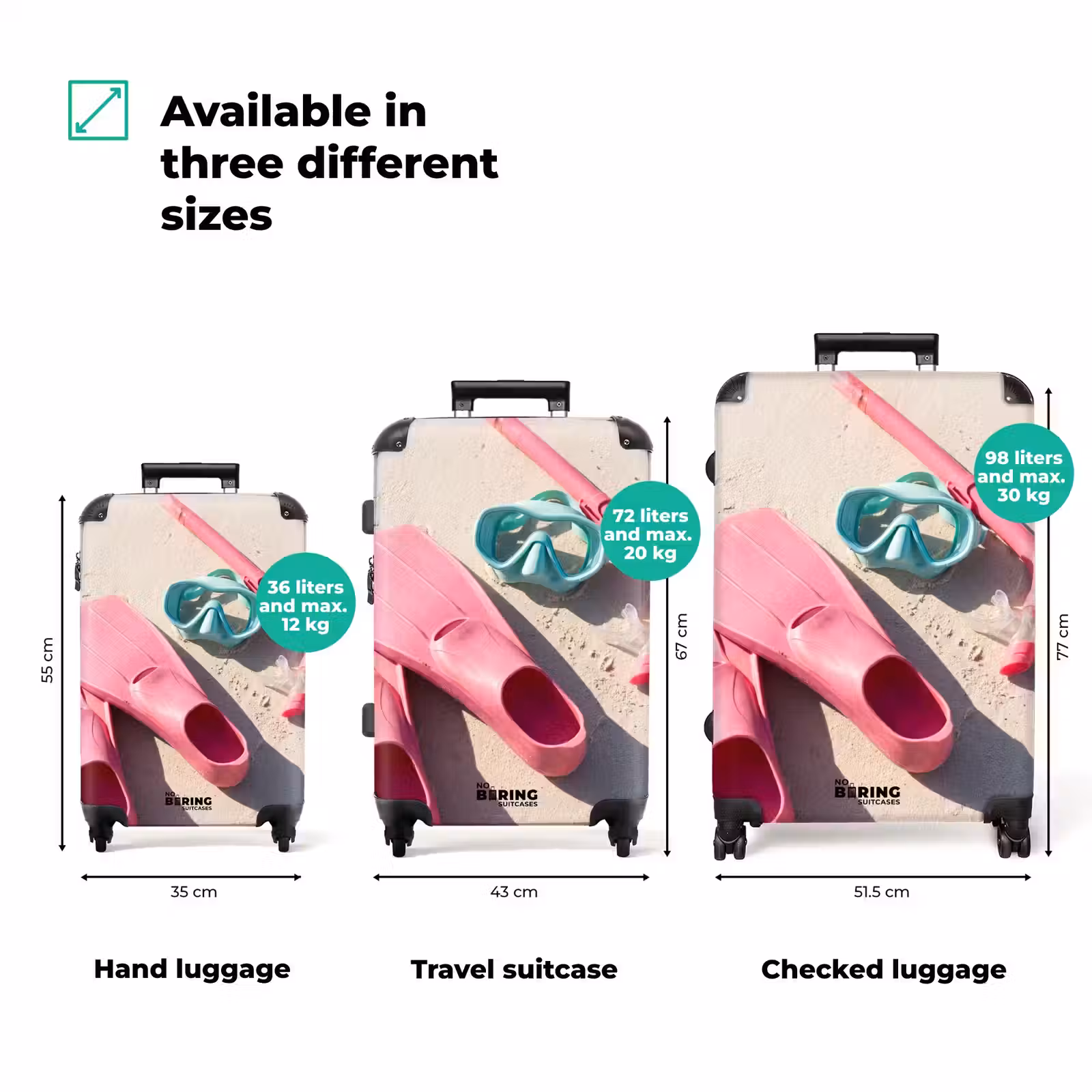 Suitcase - Snorkel Set - Beach - Summer - Pink — 1
