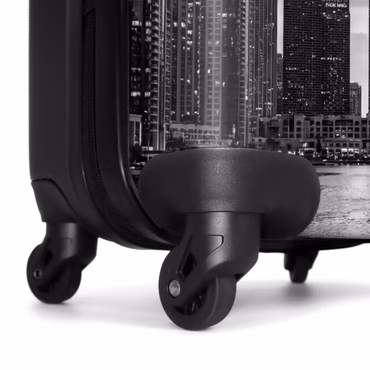 Suitcase - City - Skyline - Architecture - Evening - Black and White — 7
