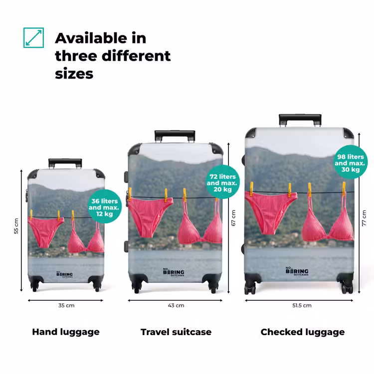 Suitcase - Clothing - Swimwear - Clothesline - Summer - Pink — 1