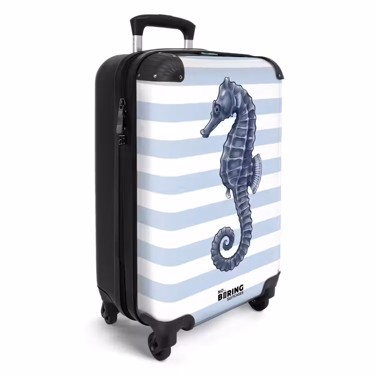 Suitcase - Fish - Ocean - Illustration - Blue - Stripes — 2