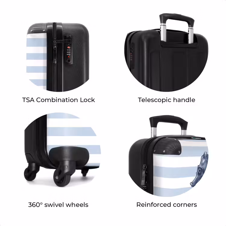 Suitcase - Fish - Ocean - Illustration - Blue - Stripes — 8