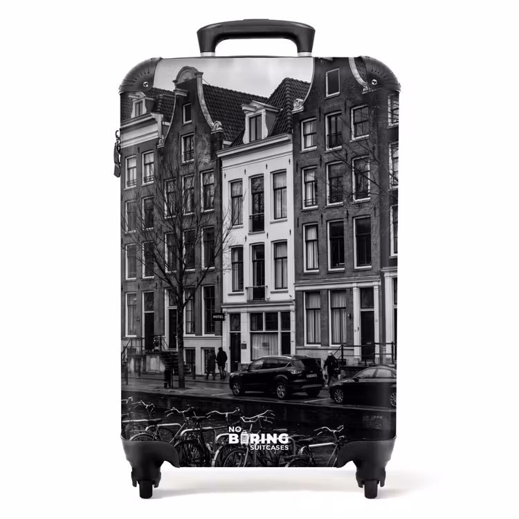 Suitcase - House - Canal - Amsterdam - Architecture - Black and White — 1