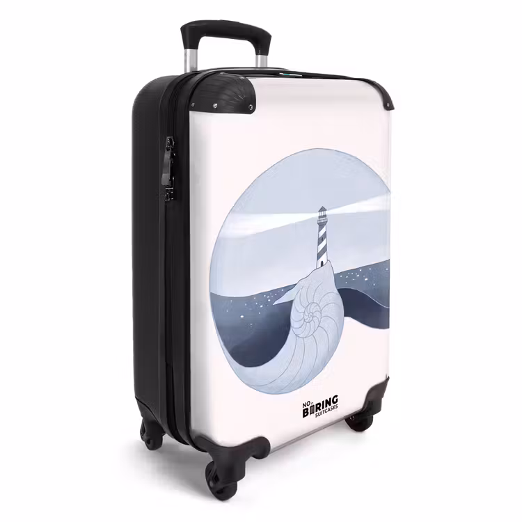 Suitcase - Lighthouse - Sea - Shell - Abstract - Blue — 2