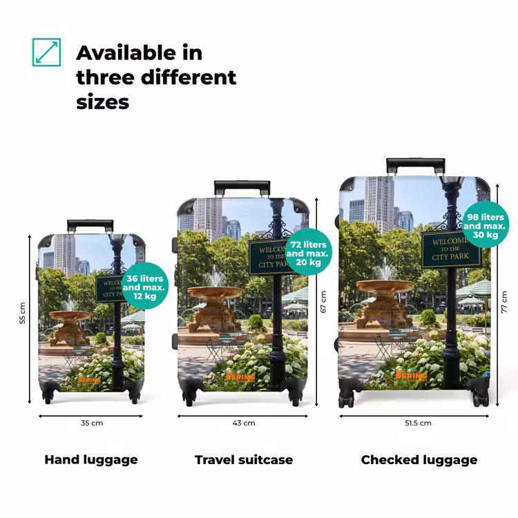 Suitcase - Park - Fountain - City - Nature — 3