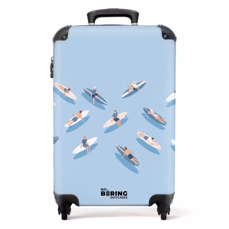 Suitcase - People - Surfing - Water - Summer - Illustration — 1