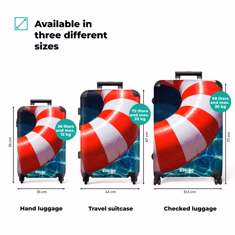 Suitcase - Recreation - Water - Summer - Red - White — 1