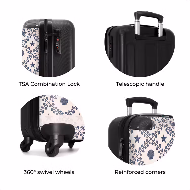 Suitcase - Sea - Crab - Starfish - Pattern - Blue — 8
