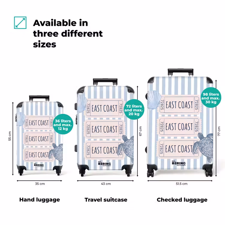 Suitcase - Shell - Ocean - Coast - Blue - Illustration — 3