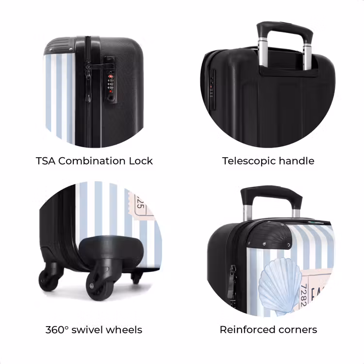 Suitcase - Shell - Ocean - Coast - Blue - Illustration — 8
