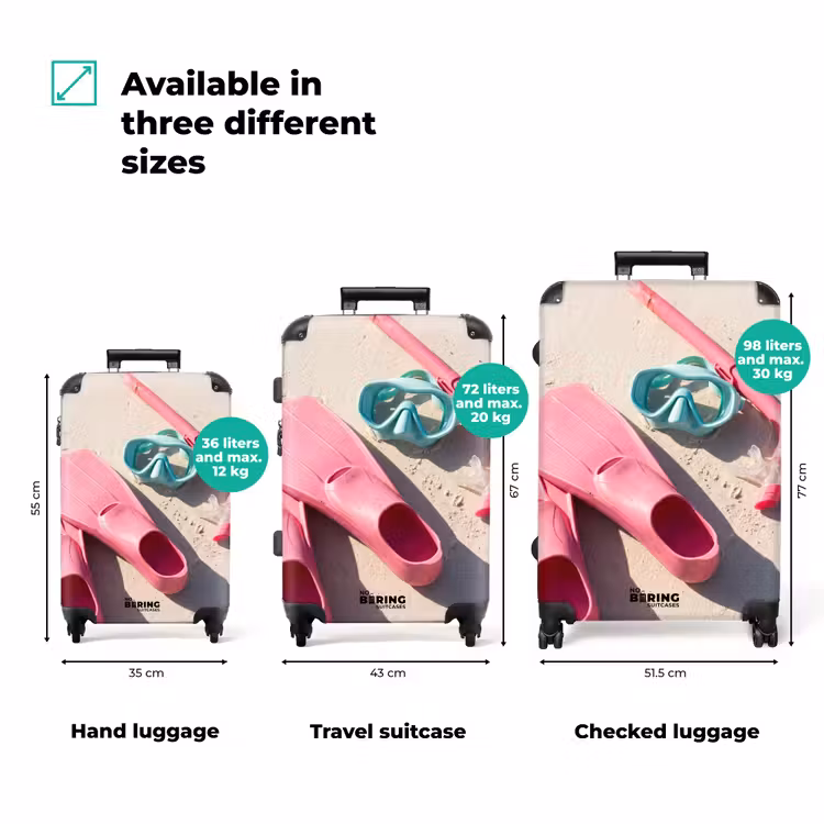 Suitcase - Snorkel Set - Beach - Summer - Pink — 1
