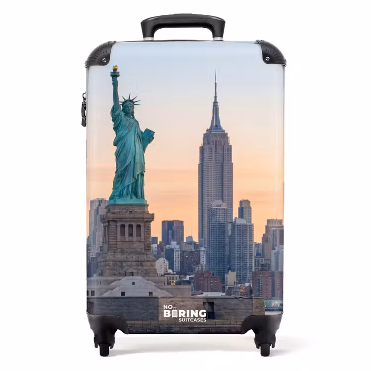 Suitcase - Statue of Liberty - New York - Sunrise - City - Architecture — 1