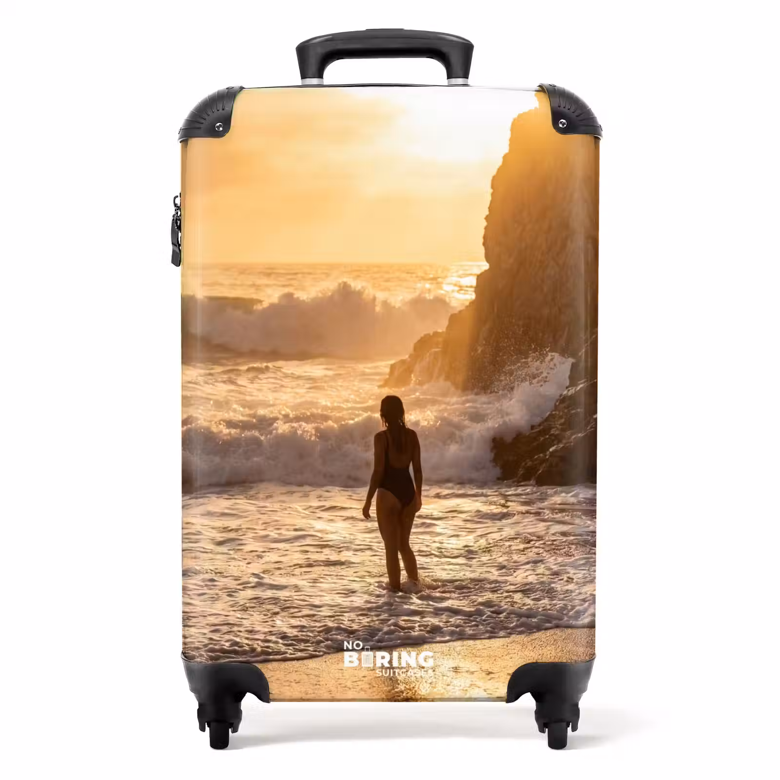 Suitcase - People - Ocean - Sunset - Coast - Gold — 1