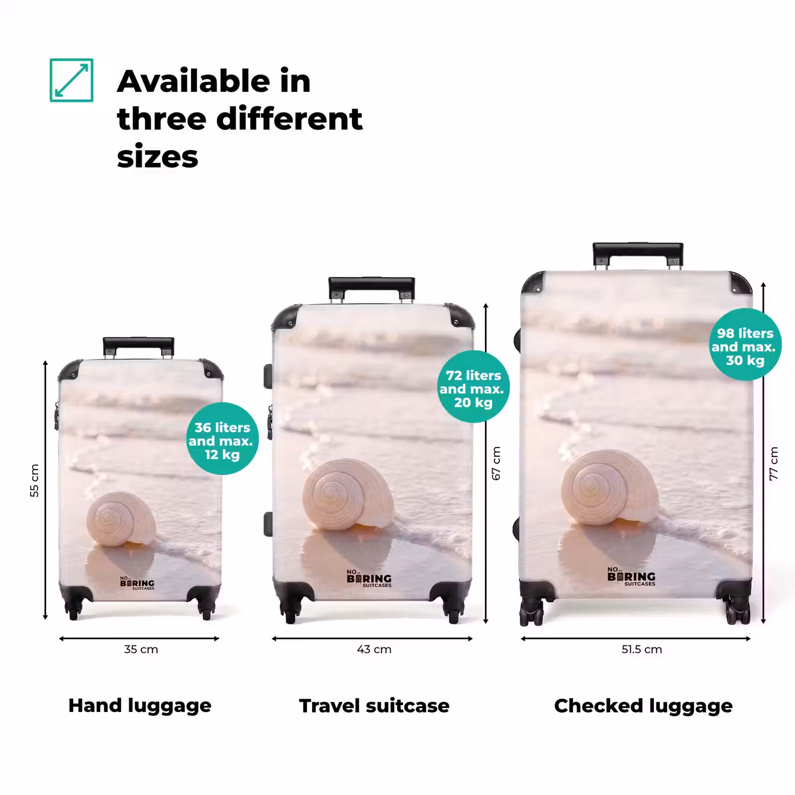 Suitcase - Seashell - Beach - Sea - Nature - Beige — 1