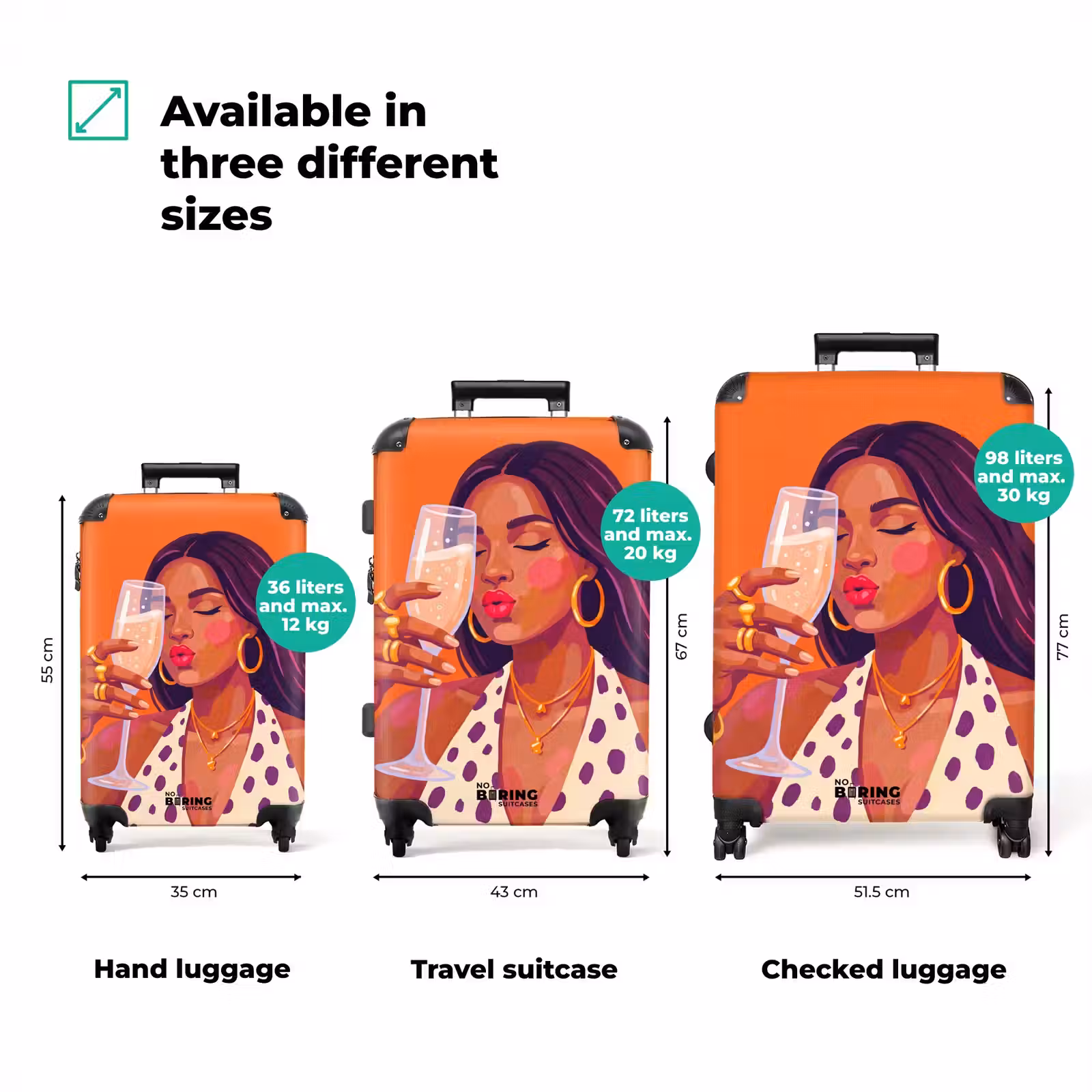 Suitcase - Woman - Champagne - Party - Modern - Orange — 1