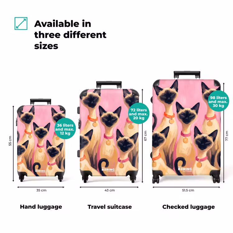 Suitcase - Cat - Group - Animals - Modern - Pink — 1