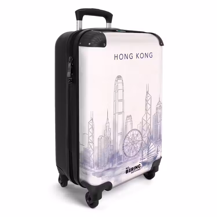 Suitcase - City - Skyline - Water - Line Drawing - Blue — 2
