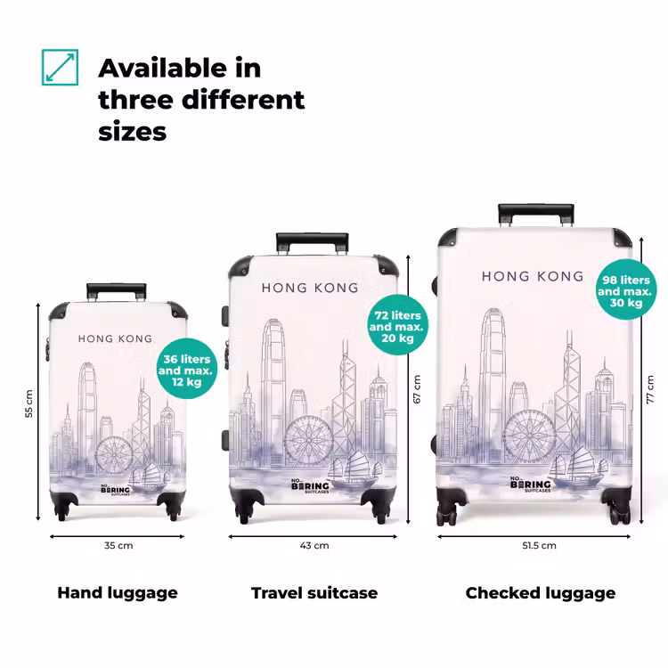 Suitcase - City - Skyline - Water - Line Drawing - Blue — 3