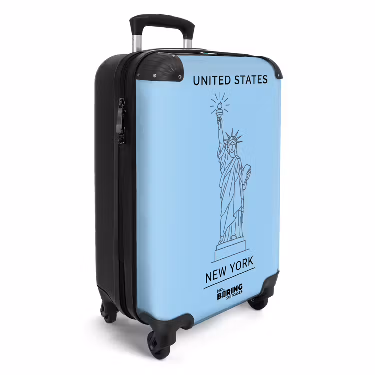 Suitcase - Landmark - Statue of Liberty - New York - Minimalist - Blue — 2