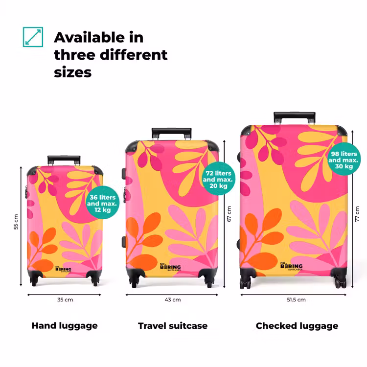 Suitcase - Nature - Leaves - Abstract - Pink - Yellow — 1