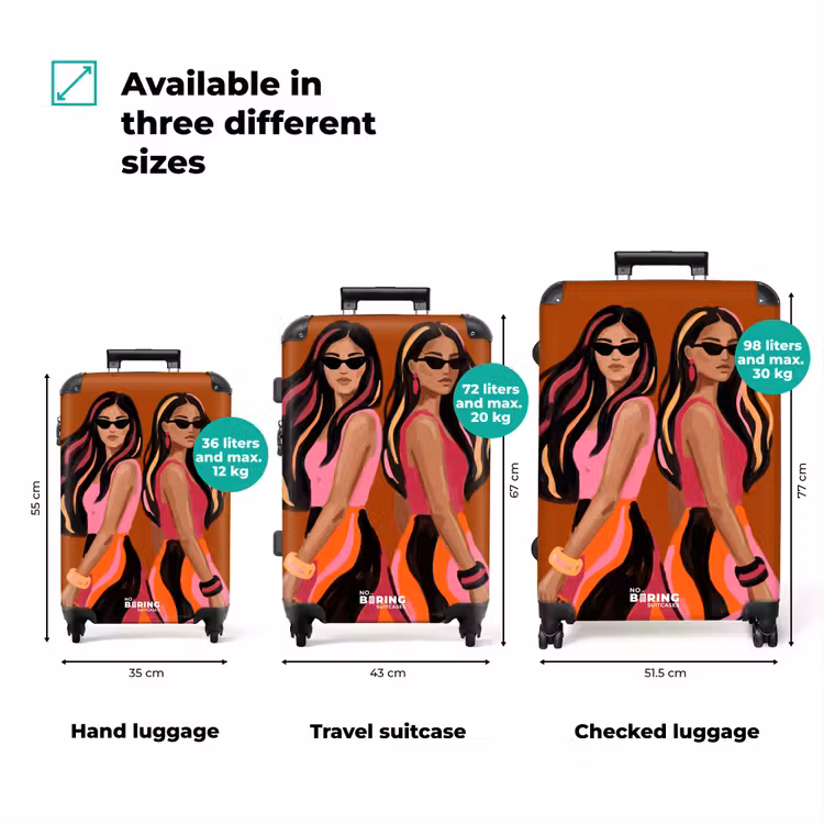 Suitcase - People - Duo - Fashion - Illustration - Colorful — 1