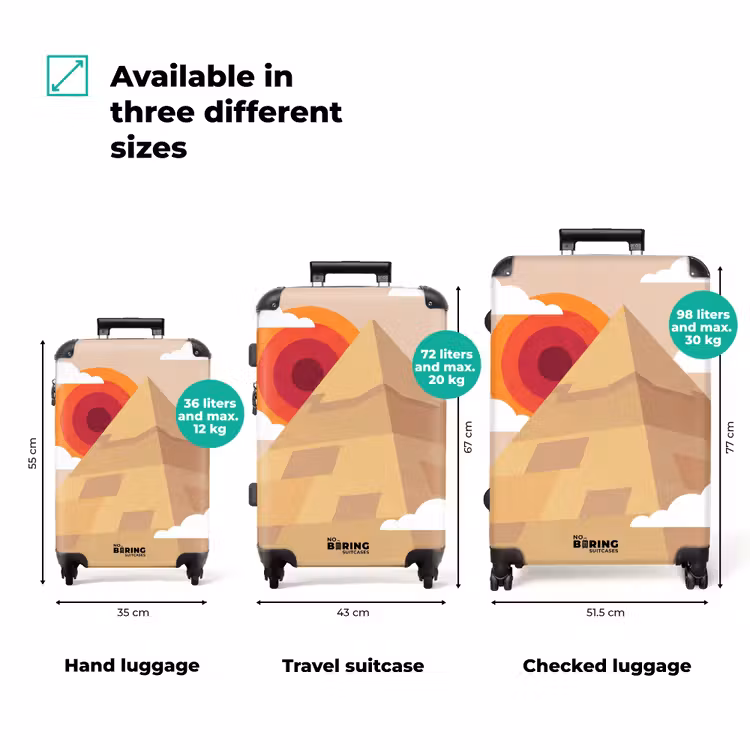 Suitcase - Pyramid - Sun - Desert - Modern - Orange — 3