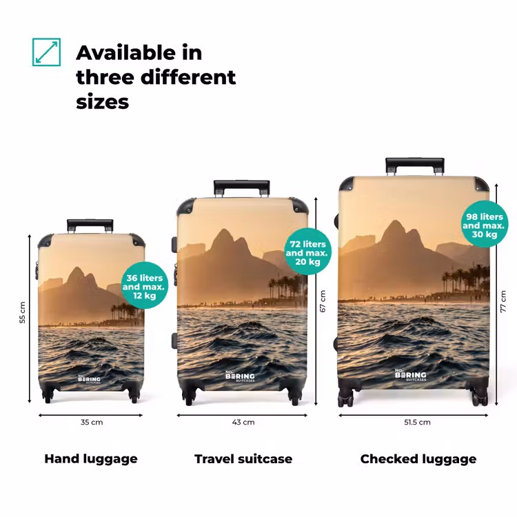 Suitcase - Sea - Waves - Sunset - Coast - Gold — 3