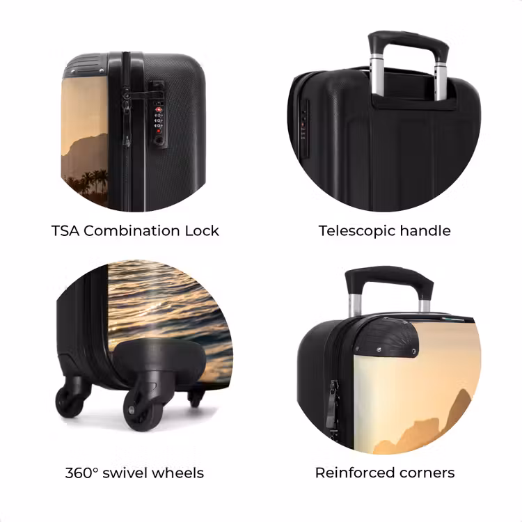 Suitcase - Sea - Waves - Sunset - Coast - Gold — 8