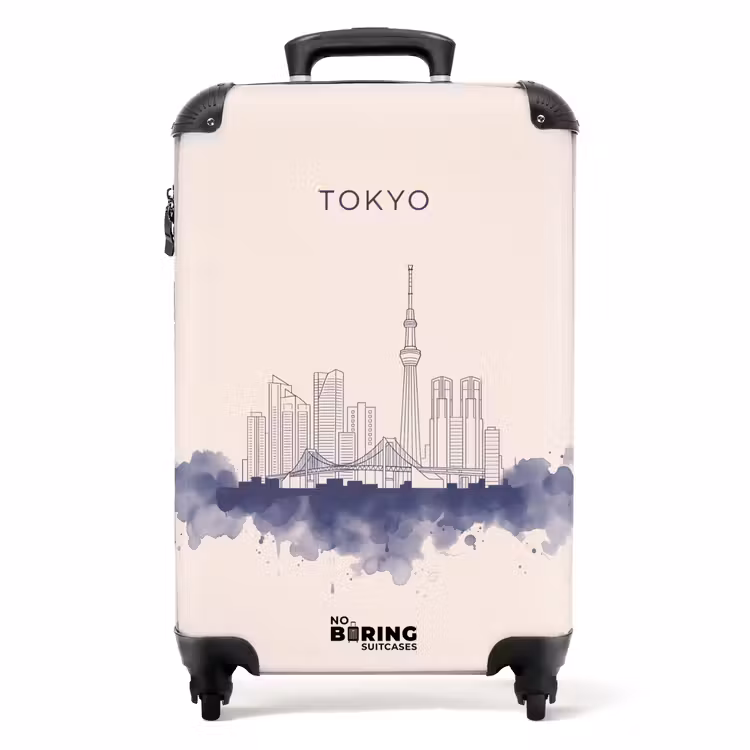 Suitcase - Tokyo - Skyline - City - Abstract - Blue — 1