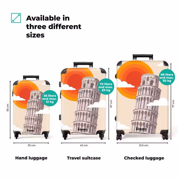 Suitcase - Tower - Pisa - Architecture - Minimalist - Beige — 3
