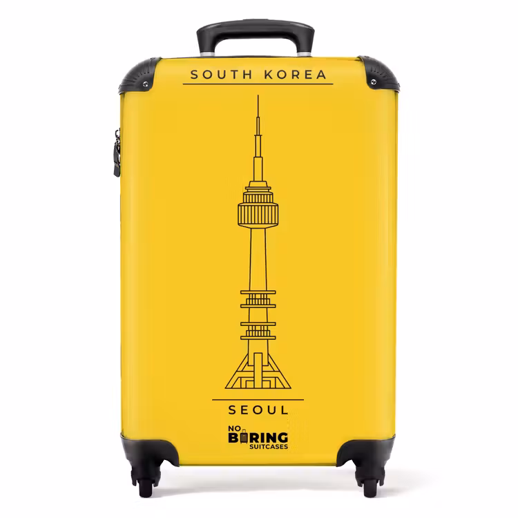 Suitcase - Tower - Seoul - Architecture - Minimalist - Yellow — 1