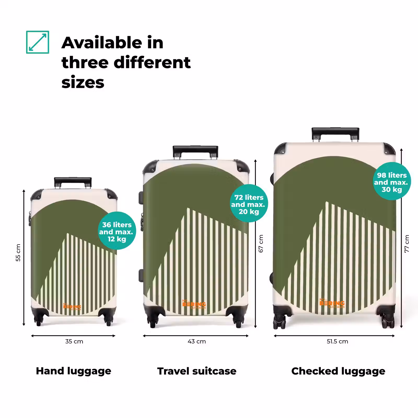 Suitcase - Circle - Stripes - Geometric - Abstract - Green — 1