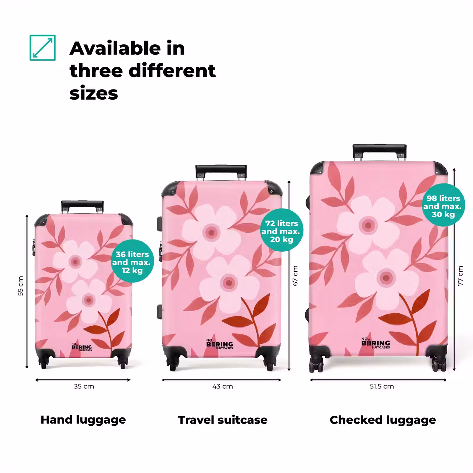 Suitcase - Flowers - Abstract - Modern - Pink - Nature — 1