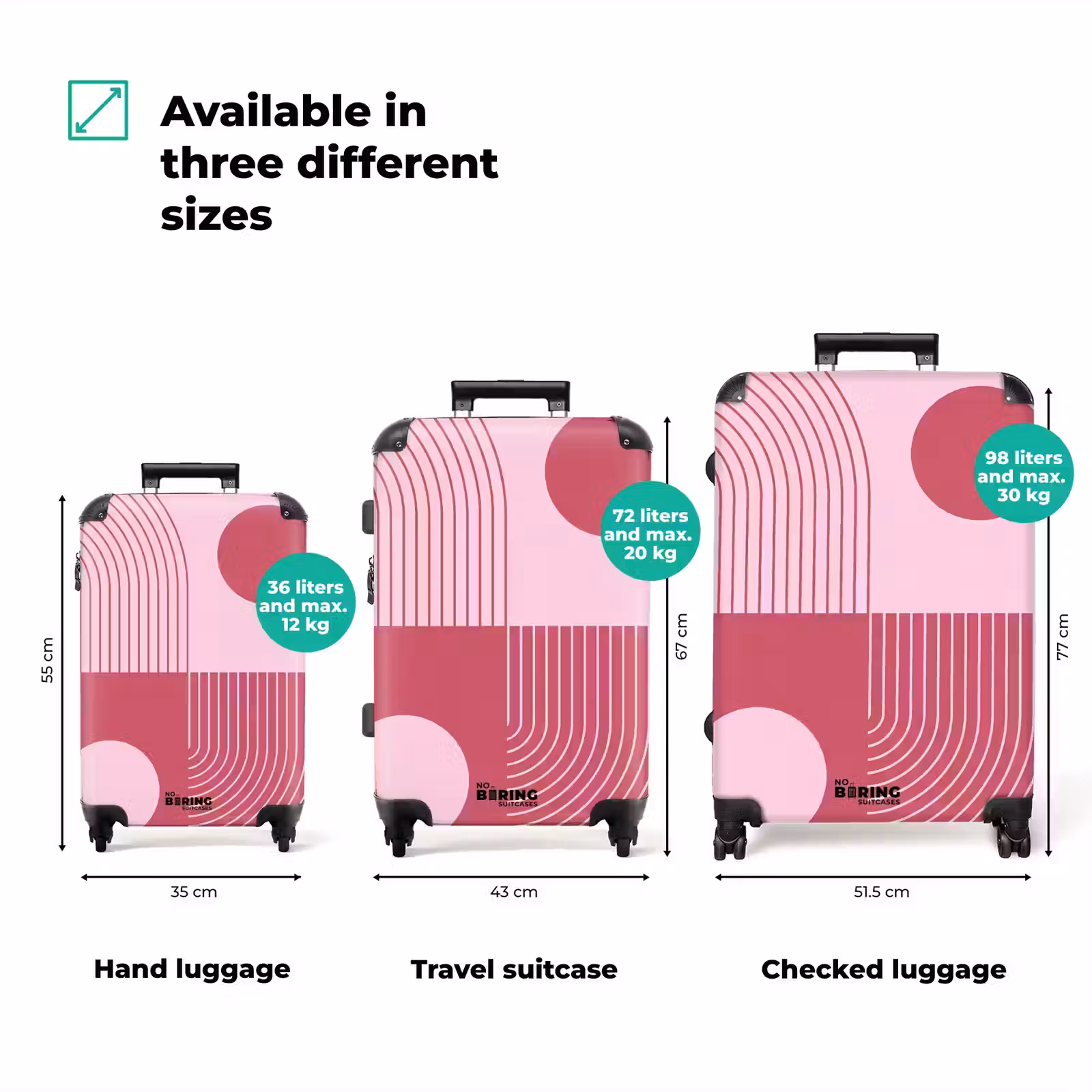 Suitcase - Geometry - Pattern - Abstract - Pink - Modern — 1