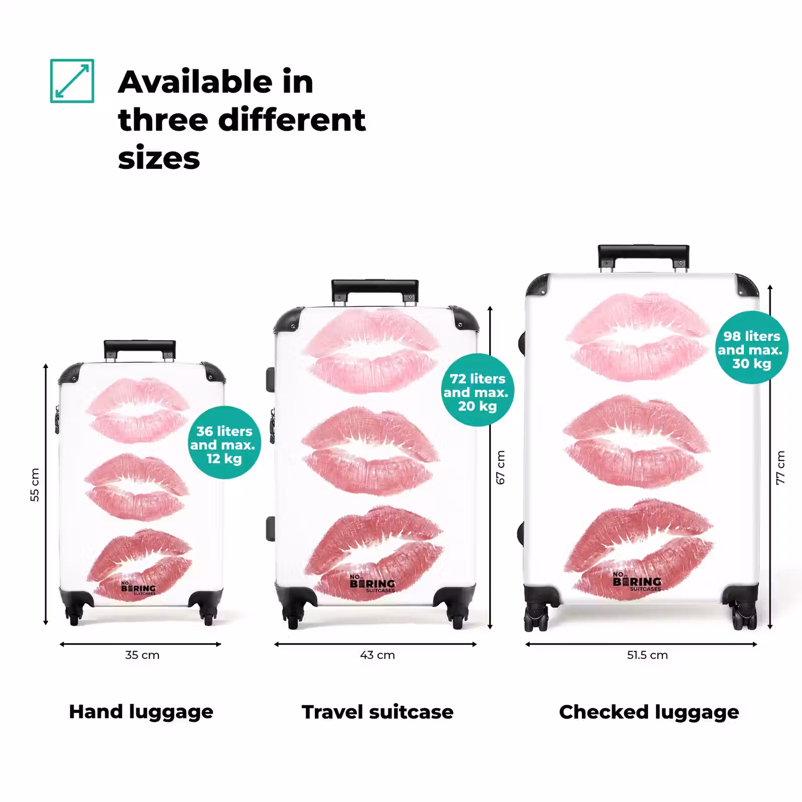 Suitcase - Lips - Kiss Mark - Pink - Modern - Abstract — 1
