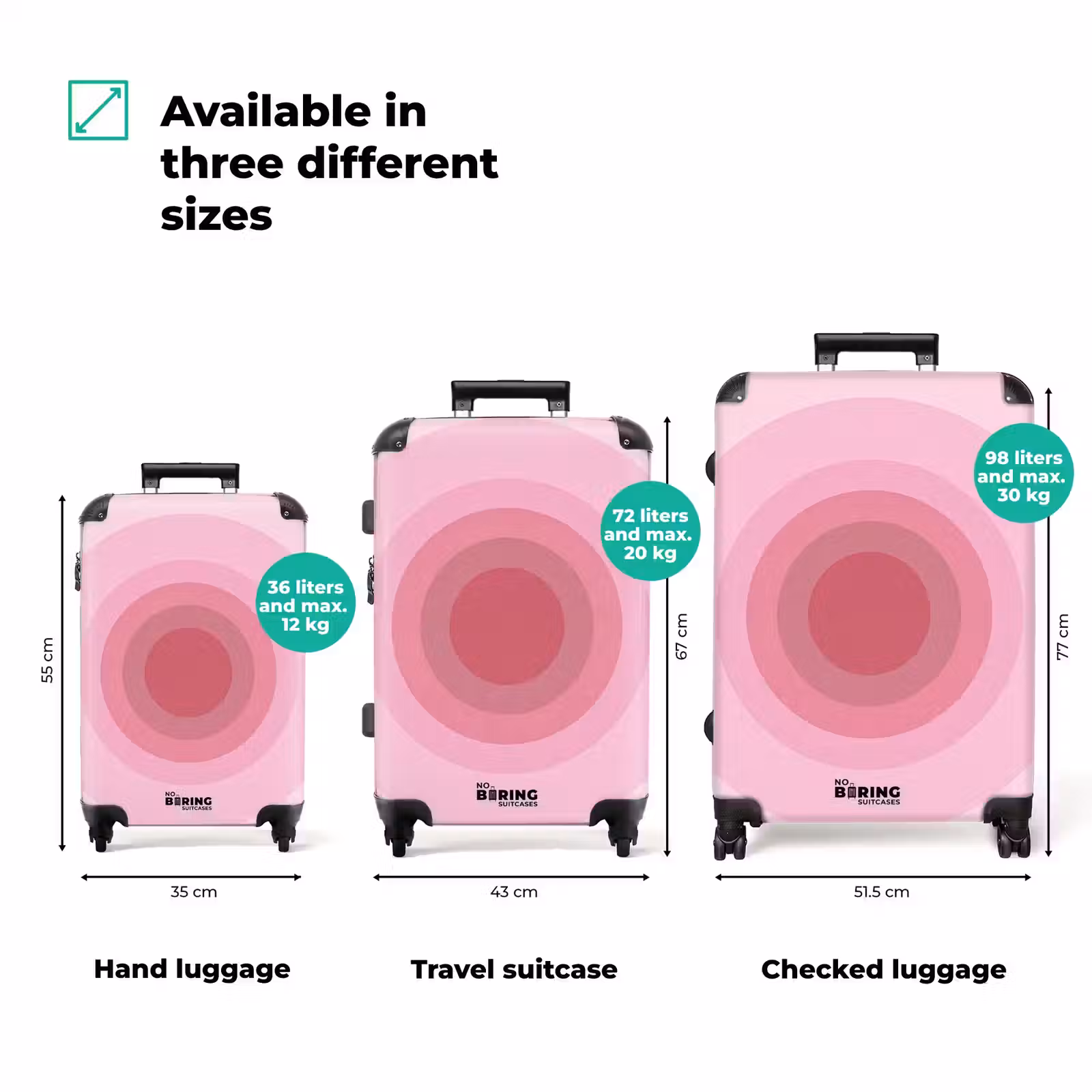 Suitcase - Pattern - Circles - Abstract - Pink - Modern — 1