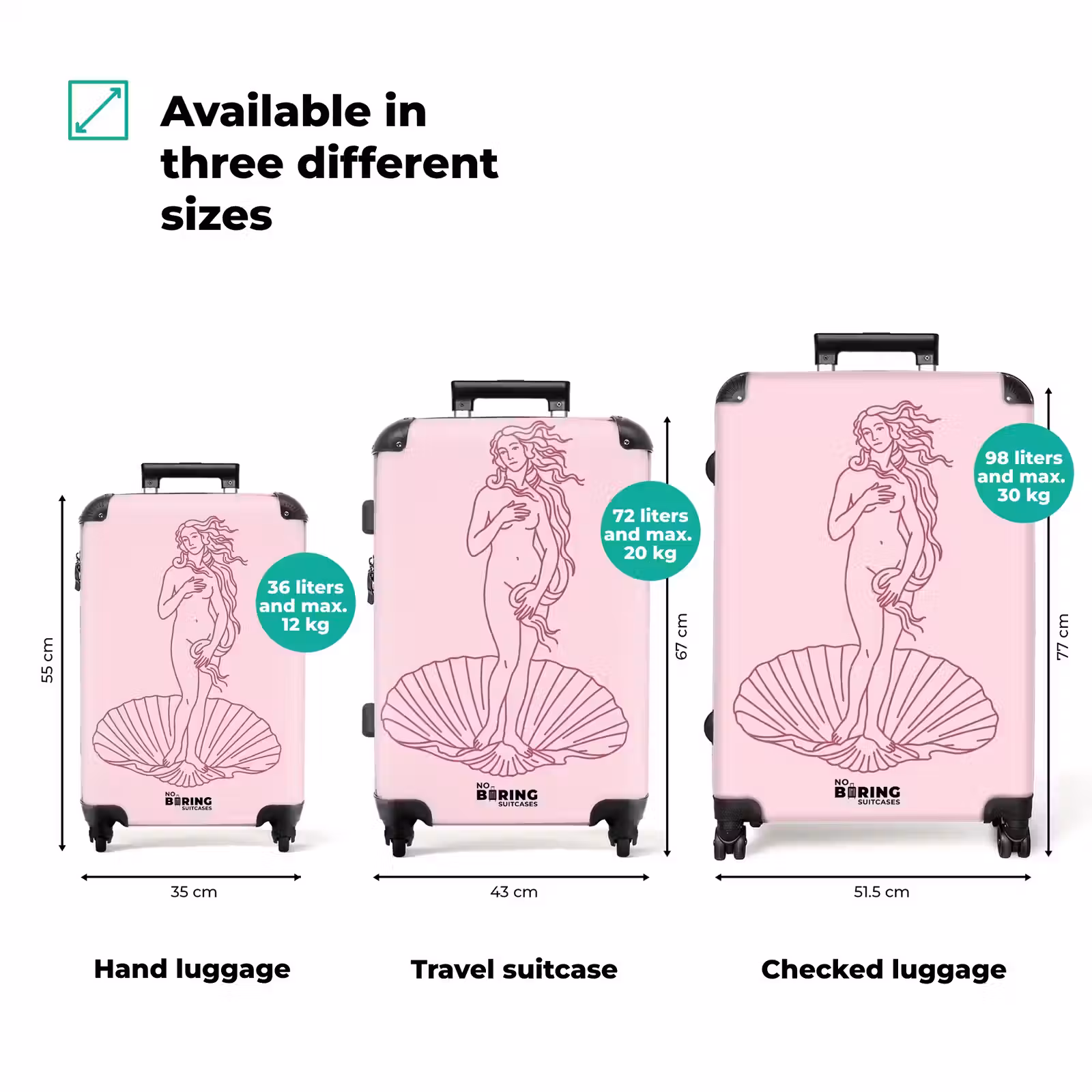 Suitcase - Woman - Shell - Art - Line Drawing - Pink — 1