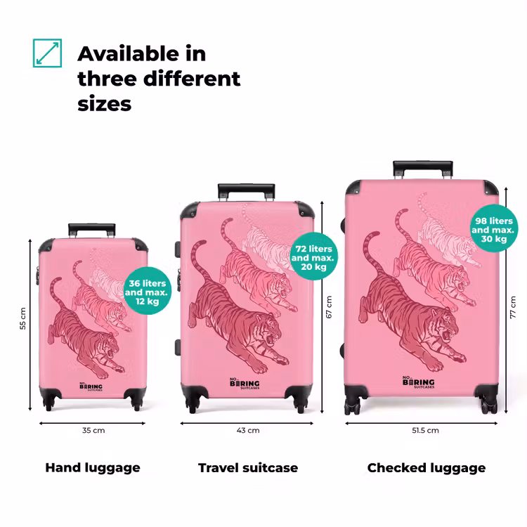 Suitcase - Cat - Jumping - Animals - Pink - Modern — 1