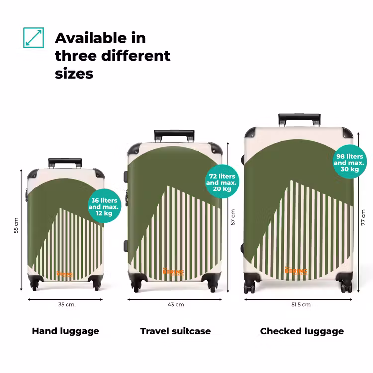 Suitcase - Circle - Stripes - Geometric - Abstract - Green — 1
