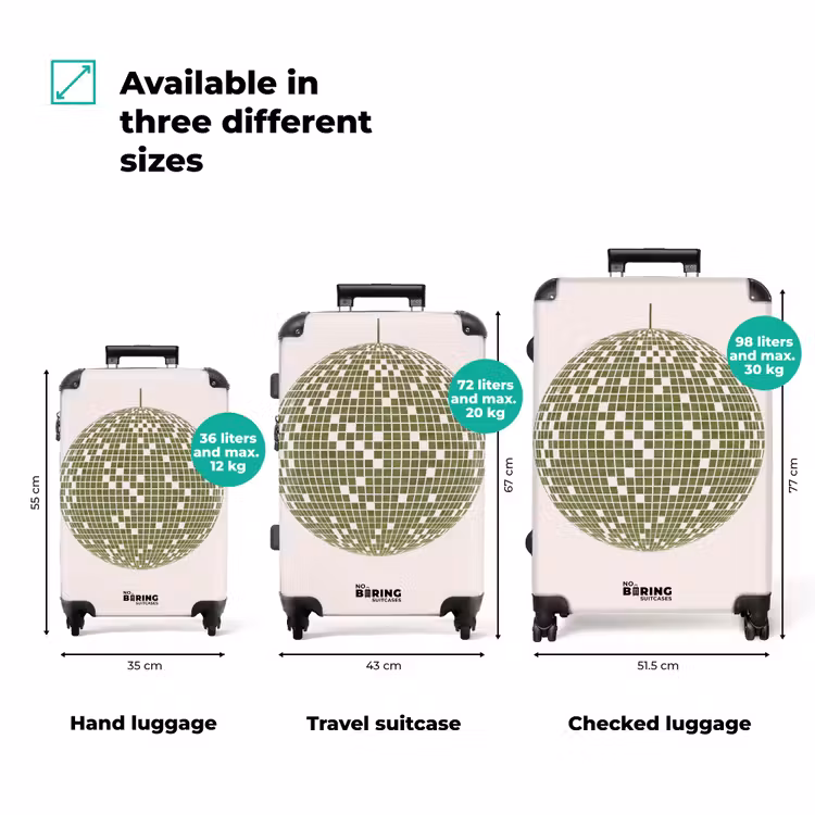 Suitcase - Disco - Ball - Green - Abstract - Modern — 1